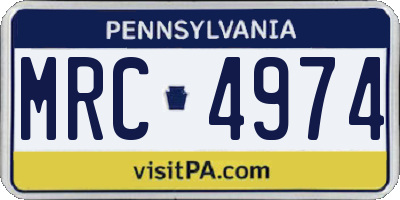 PA license plate MRC4974