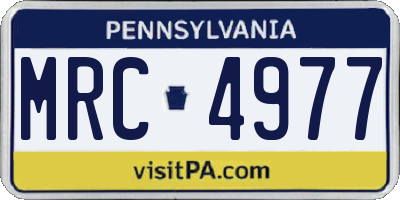 PA license plate MRC4977