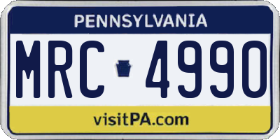 PA license plate MRC4990