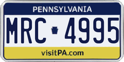 PA license plate MRC4995