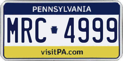 PA license plate MRC4999
