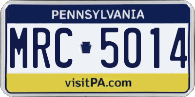 PA license plate MRC5014