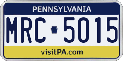 PA license plate MRC5015