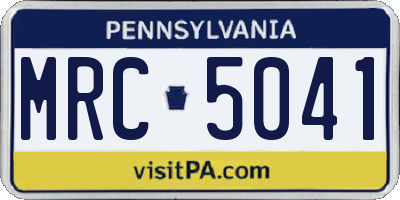PA license plate MRC5041