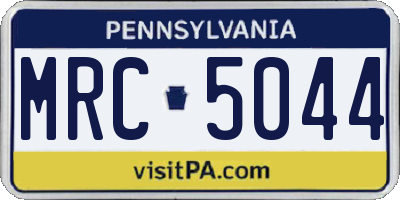 PA license plate MRC5044
