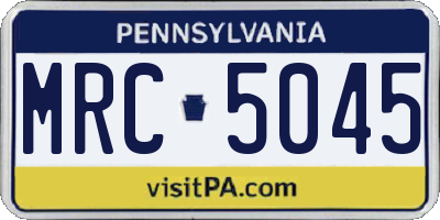PA license plate MRC5045