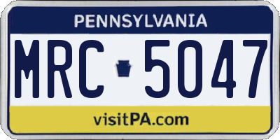 PA license plate MRC5047