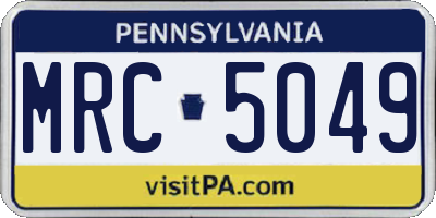 PA license plate MRC5049