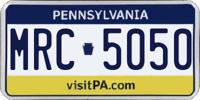 PA license plate MRC5050
