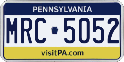 PA license plate MRC5052