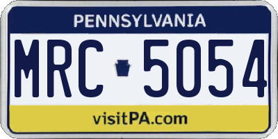 PA license plate MRC5054