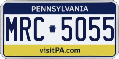 PA license plate MRC5055