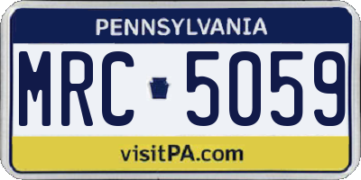 PA license plate MRC5059