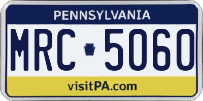 PA license plate MRC5060