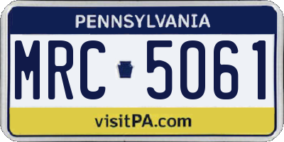PA license plate MRC5061