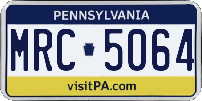 PA license plate MRC5064