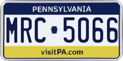 PA license plate MRC5066