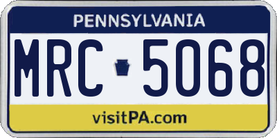 PA license plate MRC5068