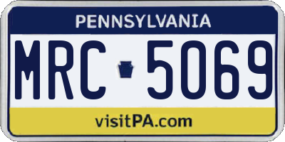 PA license plate MRC5069