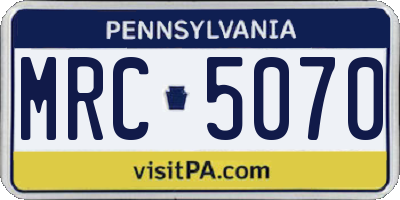 PA license plate MRC5070