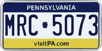 PA license plate MRC5073