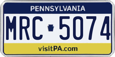 PA license plate MRC5074
