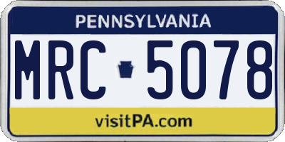 PA license plate MRC5078