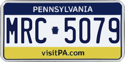 PA license plate MRC5079