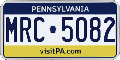 PA license plate MRC5082