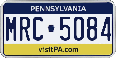 PA license plate MRC5084