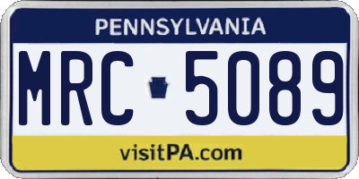 PA license plate MRC5089