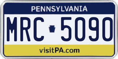 PA license plate MRC5090