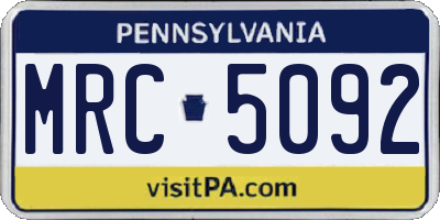 PA license plate MRC5092