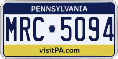 PA license plate MRC5094