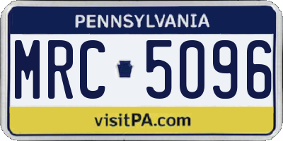 PA license plate MRC5096