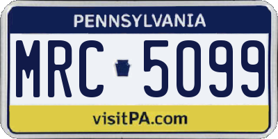 PA license plate MRC5099