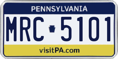 PA license plate MRC5101