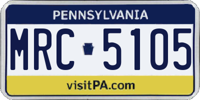 PA license plate MRC5105