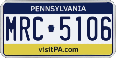 PA license plate MRC5106
