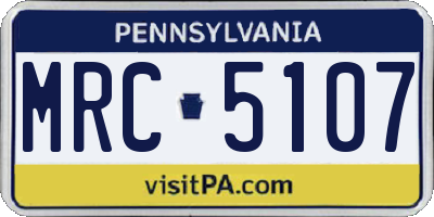 PA license plate MRC5107