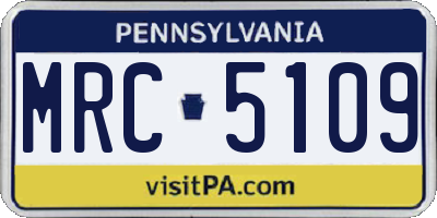 PA license plate MRC5109