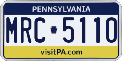 PA license plate MRC5110