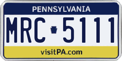PA license plate MRC5111