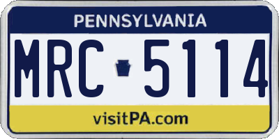 PA license plate MRC5114