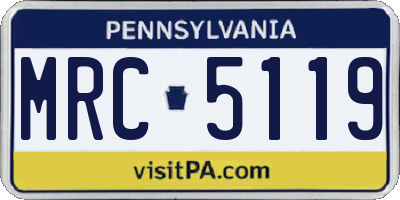 PA license plate MRC5119