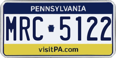 PA license plate MRC5122