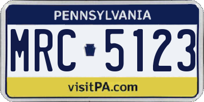 PA license plate MRC5123