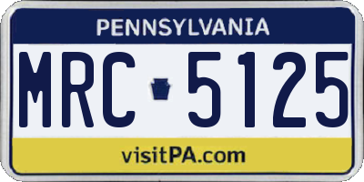 PA license plate MRC5125