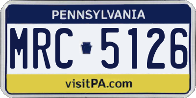 PA license plate MRC5126