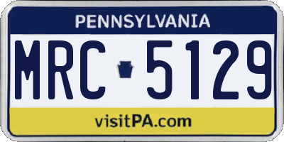 PA license plate MRC5129